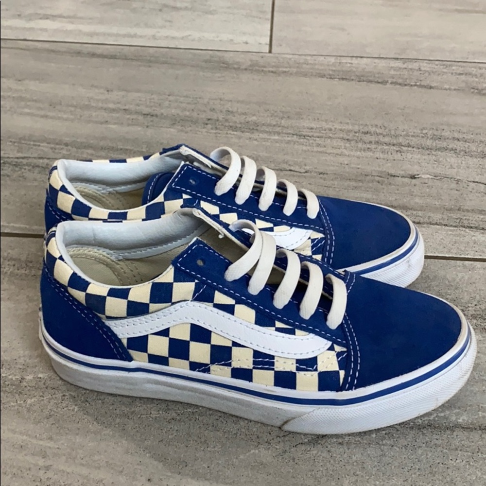 Blue checkered VANS size 1